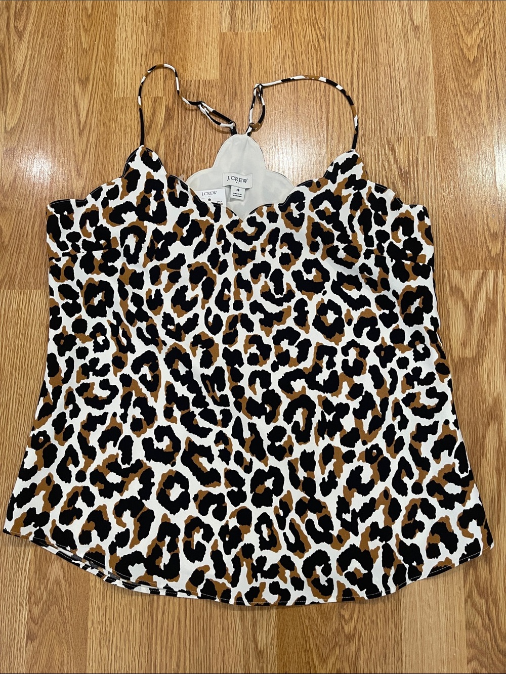 J. Crew Leopard-Print Silk Camisole in Brown, Black & White